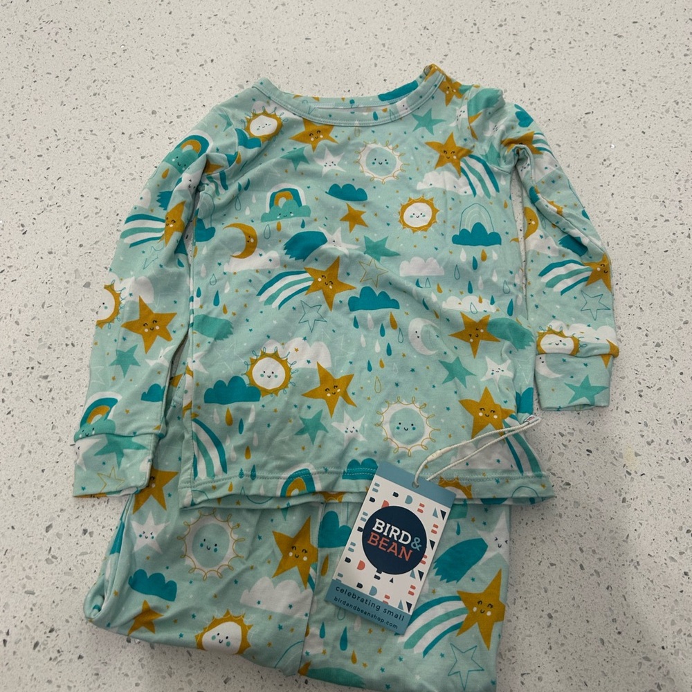 NEW Bird & Bean 2T Kids Pajama Set Astro
